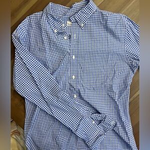 Club Monaco Blue and White Gingham Shirt